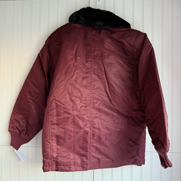 Blank NYC Size M Burgundy Faux Fur Collar Overachiever Jacket NEW! - Picture 10 of 10